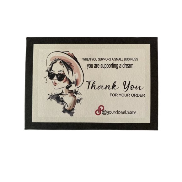 Feminine Small Business Thank You Cards - Set of  100 - Picture 1 of 8